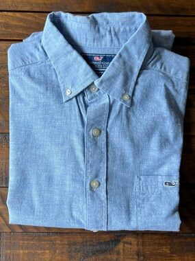 Vineyard Vines Men's Light Blue Oxford Button-Down Shirt